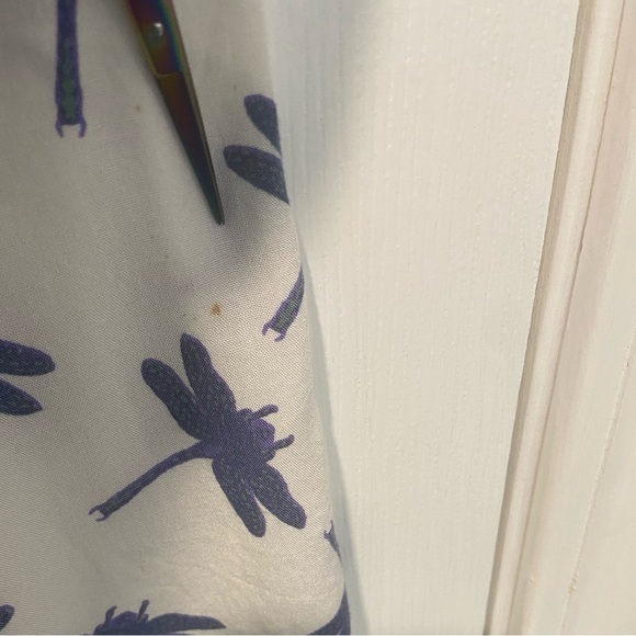 Big Island Size M Sleeveless Shell Button Dragonfly Print Collared Mini Dress - Picture 4 of 12